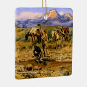 「金を掘り当てた」 チャールズ・M・ラッセル セラミックオーナメント (右)