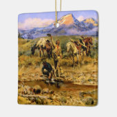 「金を掘り当てた」 チャールズ・M・ラッセル セラミックオーナメント (左)