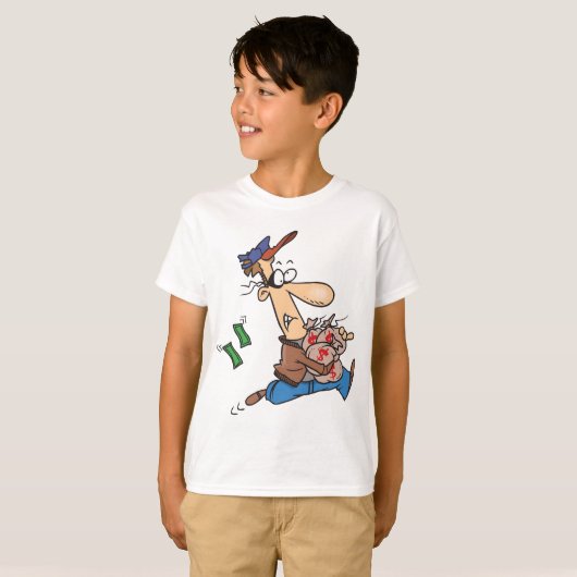 金を盗む泥棒 Tシャツ (正面フル)