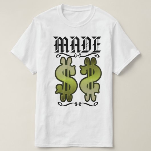 金を稼いだ Tシャツ (デザイン正面)