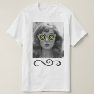 金を稼ぐ女性 Tシャツ