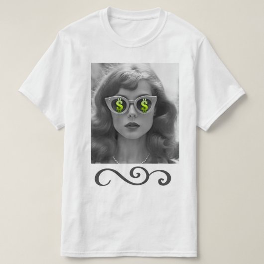金を稼ぐ女性 Tシャツ (デザイン正面)