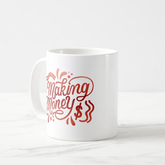 金を稼ぐ コーヒーマグカップ (正面左)