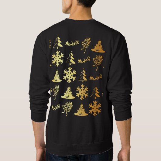 金アイコンクリスマスのセーター スウェットシャツ (裏面)