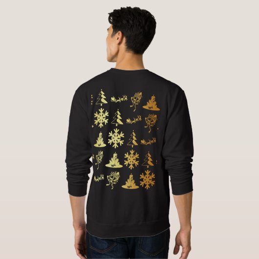金アイコンクリスマスのセーター スウェットシャツ (裏面フル)