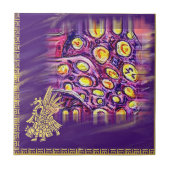 金アステカ金・紫メキシコのボホ木箱の看板 タイル (正面)