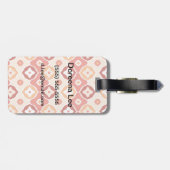 金イカットの幾何学的なパターン ラゲッジタグ (裏面横)