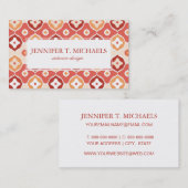 金イカットの幾何学的なパターン 名刺 (正面/裏面)