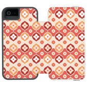 金イカットの幾何学的なパターン INCIPIO iPhoneウォレットケース (フォリオ Open)