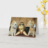 金エジプトの誕生日 カード (黄色い花)