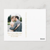 金エレガントのウィップフォトウェディング日付を保存 ポストカード (裏面)