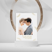 金エレガントのウィップフォトウェディング日付を保存 ポストカード