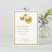 金エレガントのオーナメントとフレームのクリスマスカード シーズンカード (スタンド正面)