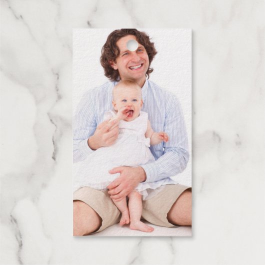 金エレガントのクリスマスツリーのスクリプトメッセージ写真 ギフトタグ (裏面)