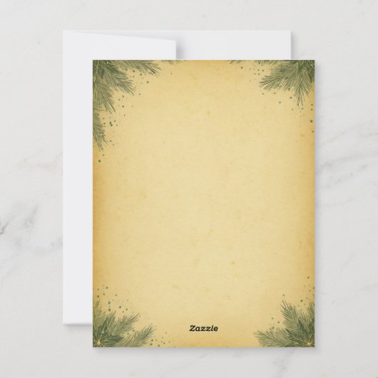 金エレガントのクリスマスツリーグリーティングカード シーズンカード (裏面)