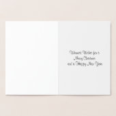 金エレガントのクリスマスツリーグリーティングカード 箔カード (内部)