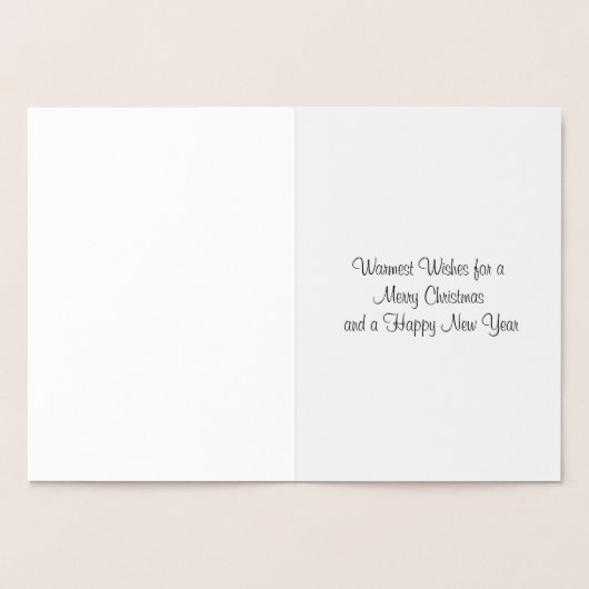 金エレガントのクリスマスツリーグリーティングカード 箔カード (内部)