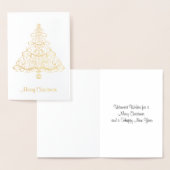 金エレガントのクリスマスツリーグリーティングカード 箔カード (ディスプレー)