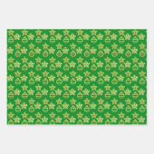 金エレガントのクリスマスパターン ラッピングペーパーシート (正面3)