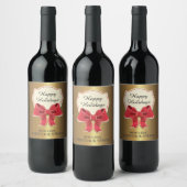 金エレガントのクリスマス飲料ラベルセット ワインラベル (ボトル)