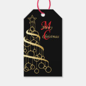 金エレガントのクリスマス ギフトタグ (正面)