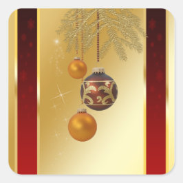 金エレガントのクリスマス スクエアシール