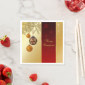 金エレガントのクリスマス スタンダードカクテルナプキン (インサイチュ)