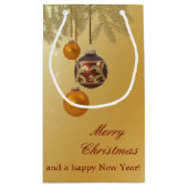 金エレガントのクリスマス スモールペーパーバッグ (裏面)