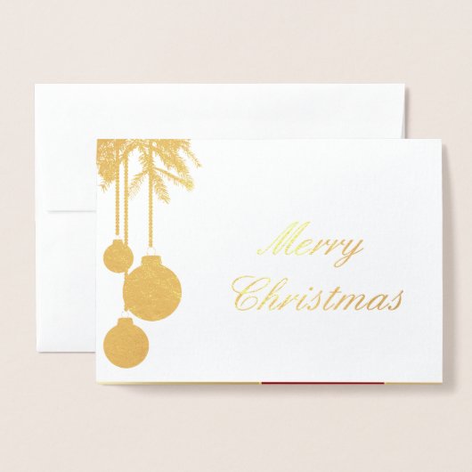 金エレガントのクリスマス – フォイルカード (封筒付き正面)