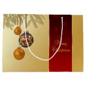 金エレガントのクリスマス ラージペーパーバッグ (裏面)