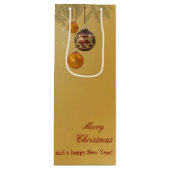 金エレガントのクリスマス ワインギフトバッグ (正面)