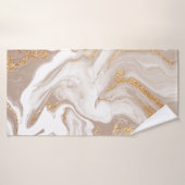 金エレガントのグリッターを持つベージュの液体大理石 バスタオル (バスタオル)