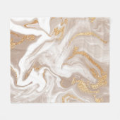 金エレガントのグリッターを持つベージュの液体大理石 フリースブランケット (正面(横))