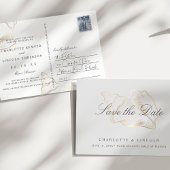 金エレガントのコンチウェディング日付を保存 案内ポストカード