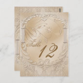 金エレガントのスワンフォーマルズテーブル番号 ポストカード (正面/裏面)