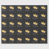 金エレガントのハート名 – バレンタインデー ラッピングペーパー (フラット)