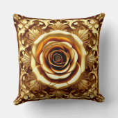 金エレガントのバラと華美装飾枠 クッション (裏面)