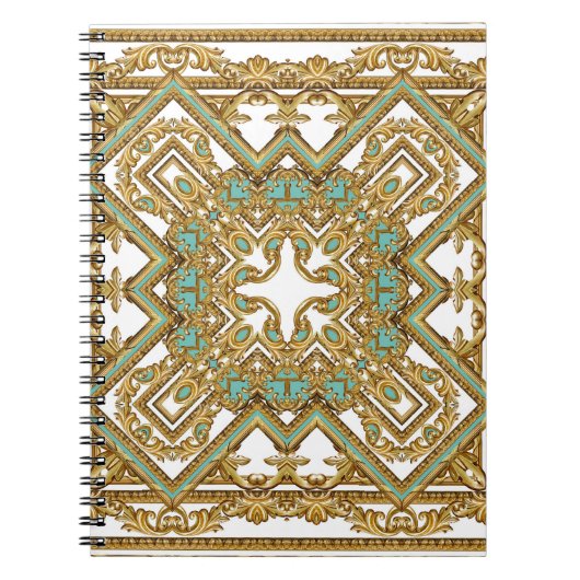 金エレガントのバロック、装飾デザイン。 ノートブック (正面)