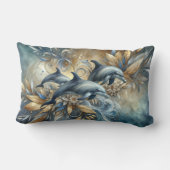 金エレガントのフローラ波とイルカ ランバークッション (裏面)