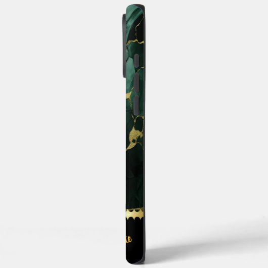 金エレガントのベールを被ったエメラルド大理石詳細 Case-Mate iPhoneケース (裏面 / 左)