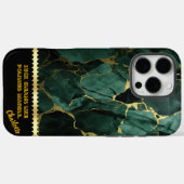 金エレガントのベールを被ったエメラルド大理石詳細 Case-Mate iPhoneケース (裏面 (横))