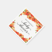 金エレガントのポピーの赤ちゃんシャワー スタンダードカクテルナプキン (角)