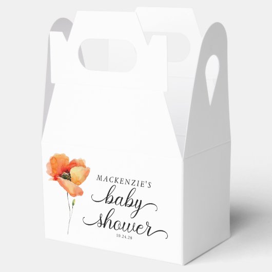 金エレガントのポピーの赤ちゃんシャワー フェイバーボックス (オープン)