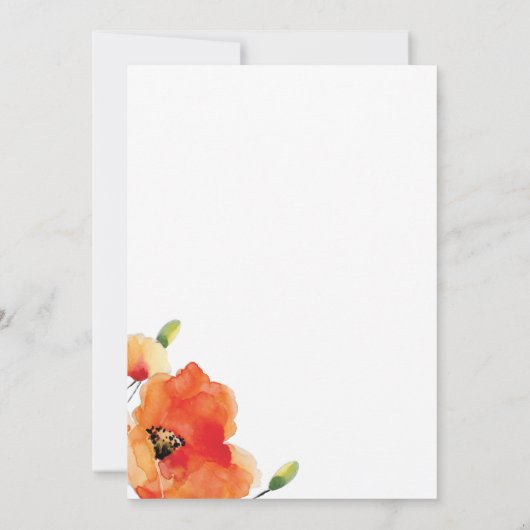 金エレガントのポピーの赤ちゃんシャワー 招待状 (裏面)