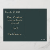 金エレガントのメリークリスマスの実在写真 箔シーズンポストカード (裏面)