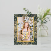 金エレガントのメリークリスマスの実在写真 箔シーズンポストカード (立ち正面)