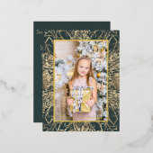 金エレガントのメリークリスマスの実在写真 箔シーズンポストカード (正面/裏面)