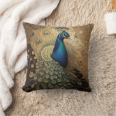 金エレガントの孔雀 クッション (ブランケット)
