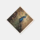 金エレガントの孔雀 スタンダードカクテルナプキン (角)