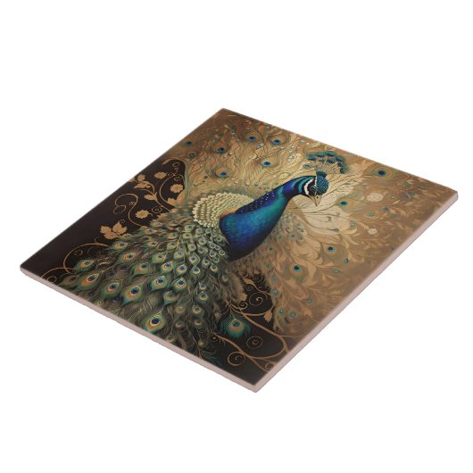 金エレガントの孔雀 タイル (側面)
